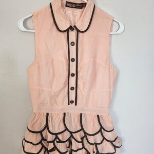 Forever 21 Peach Blouse with Black Trim